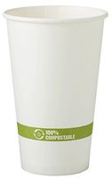 16 oz White Compostable Coffee Cups | Biodegradable Paper Hot Cups | 1,000 Count
