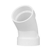 Charlotte Pipe 2" Schedule 40 PVC 1/8" Bend Pipe Fitting - (Hub x Hub) DWV (Drain, Waste and Vent) Durable, Easy to Install, High Tensile and Sound Deadening for Home or Industrial Use (Single Unit)