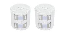GT USA Organic Cotton Soft Woven White (2" Wide, 2 Pack) | Cotton Elastic Bandage Wrap | Latex Free | Metal Clip Fasteners | Hypoallergenic Compression Roll |for Sprains & Injuries