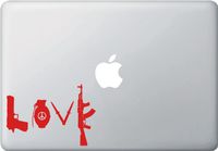 Yadda-Yadda Design Co. Love Guns w/Peace Sign - MacBook or Laptop Decal (Red)