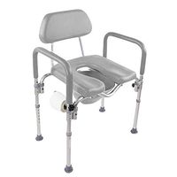 Dignity Ultra-Premium Padded Commode/Shower Chair. Voted #1 Most Comfortable with Padded arms/backrest. Adjustable Height. Includes Free Commode Pail and Lid (Gray)