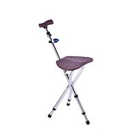 Folding Cane, Adjustable Aluminum Cane Stool, Casual Mountaineering Cane, Old Man Cane Walking Aid 360° Rotating Flashlight