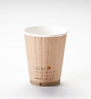 12 Oz. Biodegradable Hot Drink Cup PLA Lined Built-in Heat Sleeve (Pack of 280)