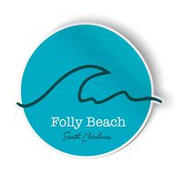 Squiddy Folly Beach South Carolina Wave - Vinyl Sticker Decal for Phone, Laptop, Water Bottle (2.5" high)