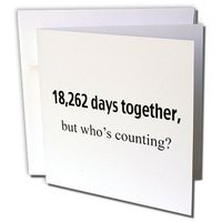 3dRose 18,262 days together, but whos counting - Greeting Cards, 6 x 6 inches, set of 12 (gc_112217_2)
