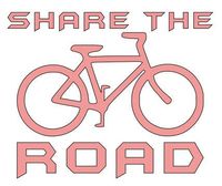 Home Grown Claremore Bicycle Share The Road - Vinyl Decal Sticker - Multiple Colors - 5.5" Width X 4.5" Height (Pink)