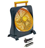 O2COOL 10-Inch Battery Operated Fan - Portable with Internal Rechargeable Battery, Multiple Power Options - AC/DC Adapter, USB Port for Emergencies, Camping, Travel, Indoor and Outdoor Use (Orange)