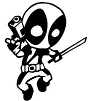 Teen Deadpool Vinyl Decal Sticker|Cars Trucks Vans Walls Laptops|BLACK|5.5 In|KCD586