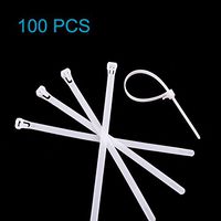 Magic&Shell 100pcs 8"(200mm)L 0.3"(7.8mm)W Releasable/Reusable Nylon Cable Zip Ties 120lbs Tensile Strength.for Organization/Management.White