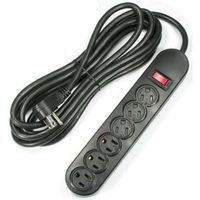 Otimo 9 Ft 6-Outlet Power Strip AC125V 14AWG Black Protection Cap