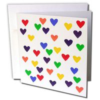 3dRose Hearts in the colors of the Rainbow - Greeting Cards, 6 x 6 inches, set of 12 (gc_14313_2)