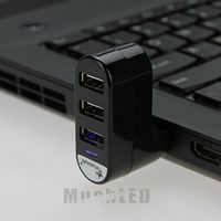 New Mini 3 Port USB 2.0 Rotating Splitter Adapter Hub For PC Laptop Notebook Mac
