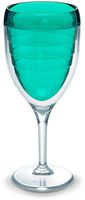 Tervis 1305716 Clear & Colorful Insulated Tumbler, 9 oz Wine Glass Tritan, Coastal Green