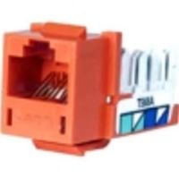 Hubbell Wiring Systems HXJ5EOR25 Xcelerator Thermoplastic Universal Modular Keystone Jack, Category 5e, Orange (Bag of 25)