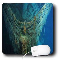 3dRose LLC 8 x 8 x 0.25 Inches Mouse Pad, Bow of Sunken Titanic (mp_100314_1)