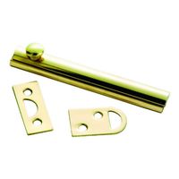 First Watch Security 2-in Slide Bolt 4-in, Polished Brass