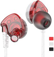 Headphones/Earphones/Earbuds, Ponoto 3.5mm in-Ear Headphones with Mic Compatible iPhone Samsung Galaxy S8 S7 S6 S5 S4 Edge + Note 4 5 6 7 8 and More Android Devices RED