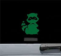 Racoon Silhouette Vinyl Decal Sticker (GREEN)