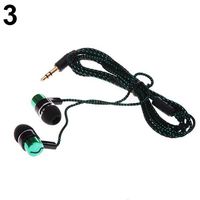 856store Waterproof 3.5mm in-Ear Earbud Wired Stereo Braid Cord Earphone Headset for iPhone Samsung - Green for iPhone, iPad, iPod, Mp3 Players, Samsung Etc