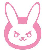 OVERWATCH VIDEO GAME D-VA BUNNY LOGO VINYL STICKERS SYMBOL 5.5" DECORATIVE DIE CUT DECAL FOR CARS TABLETS LAPTOPS SKATEBOARD - PINK
