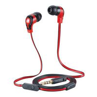 Importer520 Tangle Free Handsfree Stereo Earphones Earbuds Earpieces with Microphone for iPod Touch 4th Generation 4g 4 5 5th Gen Apple iPhone 5 5S 5C 4 4S - Flat-RDBK
