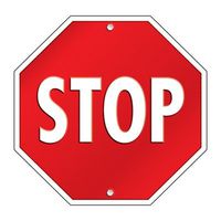 SCBCD-188026-16 - STOP SIGN TWO SIDED DECORATIONS pack of 16