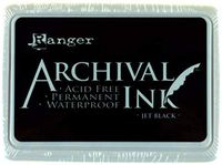 Ranger Archival Ink Pad, Jet Black - Permanent, Waterproof, Acid-Free, Non-Toxic - Won't Bleed or Smudge - Provides Vivid and Crisp Stamping Results - Air Dry on Matte and Heat Set on Glossy Surfaces