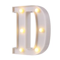 LED Marquee Letter Lights, 26 Alphabet Light Up Letters Sign Perfect for Night Light Wedding Birthday Party Home Bar Decoration Christmas Lamp(White,D)