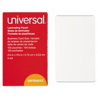 Universal UNV84642 100 per Box Clear Laminating Pouches, 2 1/4-Inch x 3 3/4-Inch - 1 Pack 