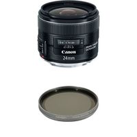 Canon EF 24mm f/2.8 IS USM Wide Angle Lens - Fixed w/ Tiffen Polarizer Filter