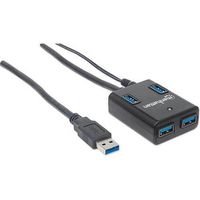 Manhattan 162302 SuperSpeed USB 3.0 Hub - 4 Ports, AC/Bus Power