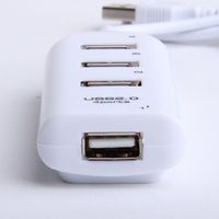 High Speed USB 2.0 480 Mbps - 4 Ports - USB Hub in Black (White)