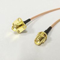 RP-SMA female to SMA female panel mount RF cable RG316 15cm 6" for Wi-Fi Router Good Quality Fast USA Shipping