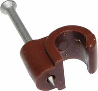 Merriway BH02713 RG59 & RG6 Coaxial, 6mm (0.25 inch) Brown, Round Cable Clip 6.0 mm, (Pack of 100)