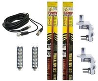 CB Radio 2 Firestik FL3 3ft Red Antennas - 12ft Dual Coax - Mounts and Springs