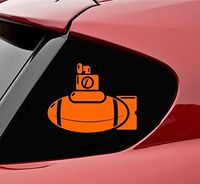 Slap-Art Cute Submarine Vinyl Decal Sticker (Orange)