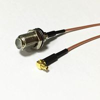 MMCX male right angle to F female jack pigtail cable RG178 15cm 6inch NEW Good Quality Fast USA Shipping