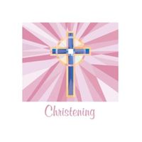 Christening 3-Ply Lunch Napkins, Pink Stained Glass 36 Per Pack