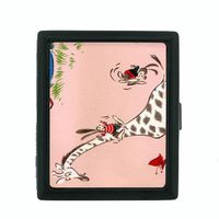 1960s Or 70s Mod Giraffe Metal Cigarette Case Holder Box D-500