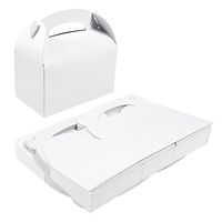 24 Pack White Treat Boxes - Gable Gift Boxes For Party Favors Goodie, Perfect For Kids Birthday, Wedding, Baby Shower, 6.2 x 3.5 x 3.5 Inches