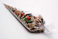 Heavy Duty Laminated Cone Bag | 100 Count | Size: 6” x 12” | Durable Product Food Packaging | Small Clear Treat Bags for Candy, Popcorn, Snacks, Party Favors | 2 Mil | HDCB9﻿