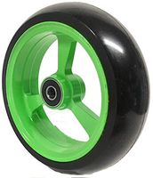 Pair of Frog Legs 4" x 1.4" Caster Wheel with Soft Roll Tire (Green & Black)