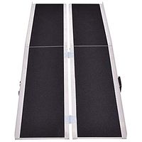 Goplus 8' Portable Aluminum Multi-Fold Wheelchair Ramp, 8F Non-Skid Mobility Scooter Carrier