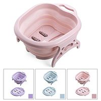 Foot Soaking Tub Foldable Foot SPA Bath Tub for at Home Spa Pedicures Plastic Rubber Bucket for Soaking Feet,Pink