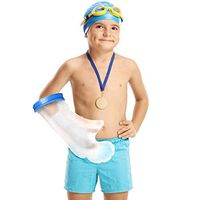 Kids Arm Cast Cover for Shower - Coobee Reusable Waterproof Bandage Protector Keeps Casts Dry Cast Sleeve Covers Wound of Half Arm, Hands, Wrists, Elbow, Fingers, Burns (Children- Half Arm (Short))