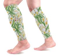 KEAKIA Botanic Tropical Pattern Calf Compression Sleeves Shin Splint Support Leg Protectors Calf Pain Relief for Running, Cycling, Travel, Sports for Men Women (1 Pair)