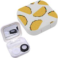 Portable Contact Lens Case Box Travel Kit Mirror + Bottle + Tweezers Container Holder [ Tacos Mexican Food ]
