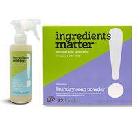 Ingredients Matter Lavender Laundry Set: Lavender Laundry Soap Powder, 36oz + Unscented Booster and Stain Eliminator, 10oz / Natural, Detergent-Free, Eco-Friendly