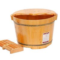 Wooden Foot Basin, Cedar Foot Bath Barrel,Wooden Foot Washing Tub Thicken Solid Wood Pedicure Barrel,Pedicure Bowl Spa Massage with Lid