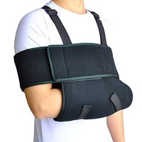 Enhanced Version Arm Sling Medical Shoulder Immobilizer Adjustable Rotator Cuff Soft Wrist Elbow Forearm Support Brace Strap for Subluxation, Dislocation, Sprain, Strain(L)